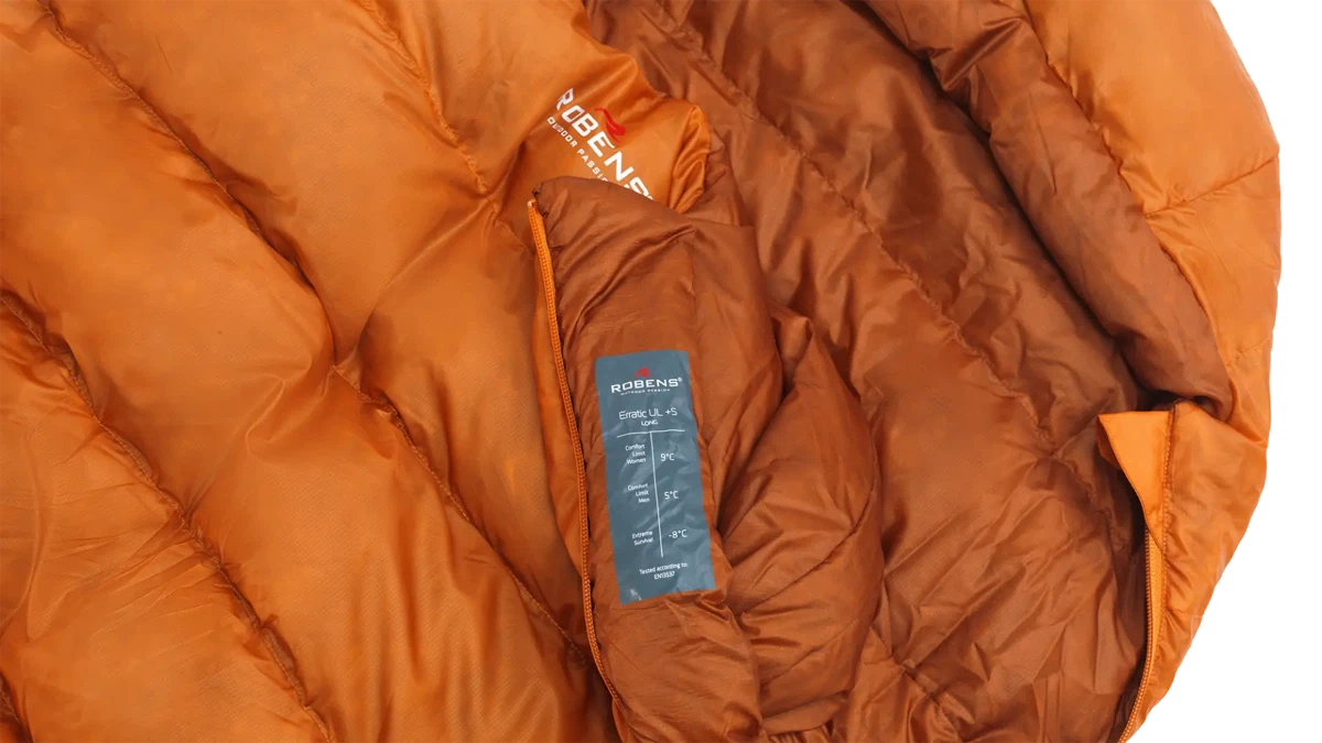 Robens Scoria UL +6°C sleeping bag displayed, lightweight design with insulated shell for outdoor camping and restful sleep