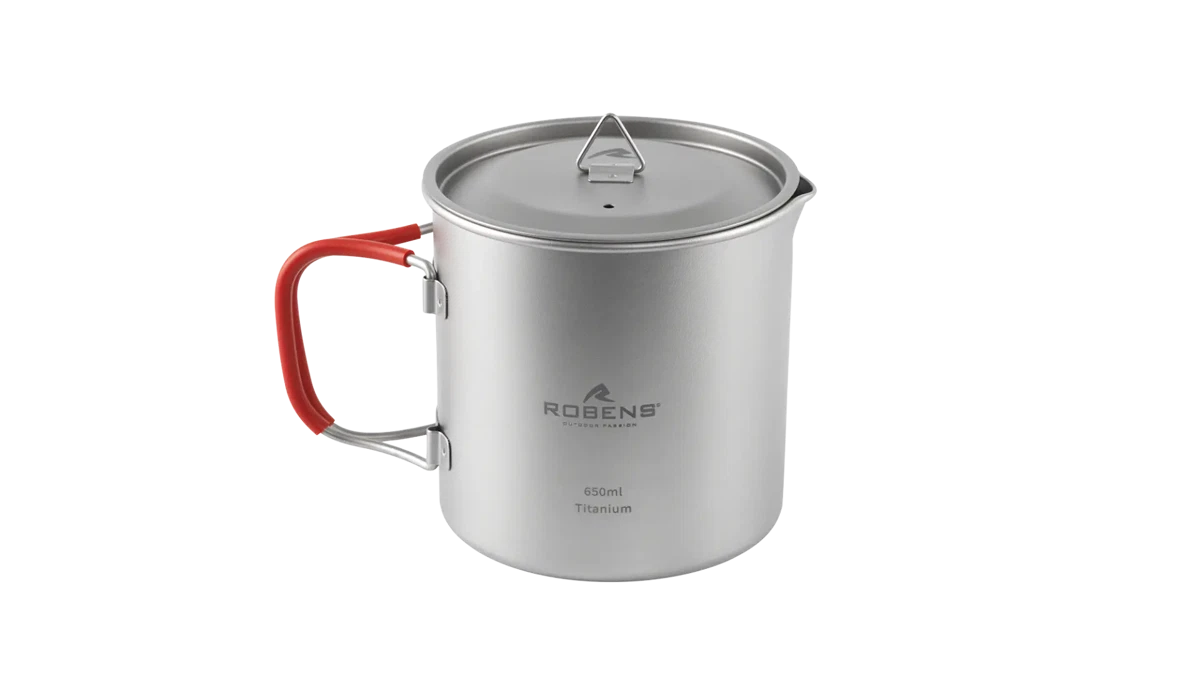 Robens Forge Solo Pot UL, lightweight camping accessories with a compact design, ideal for outdoor cooking and backpacking.
