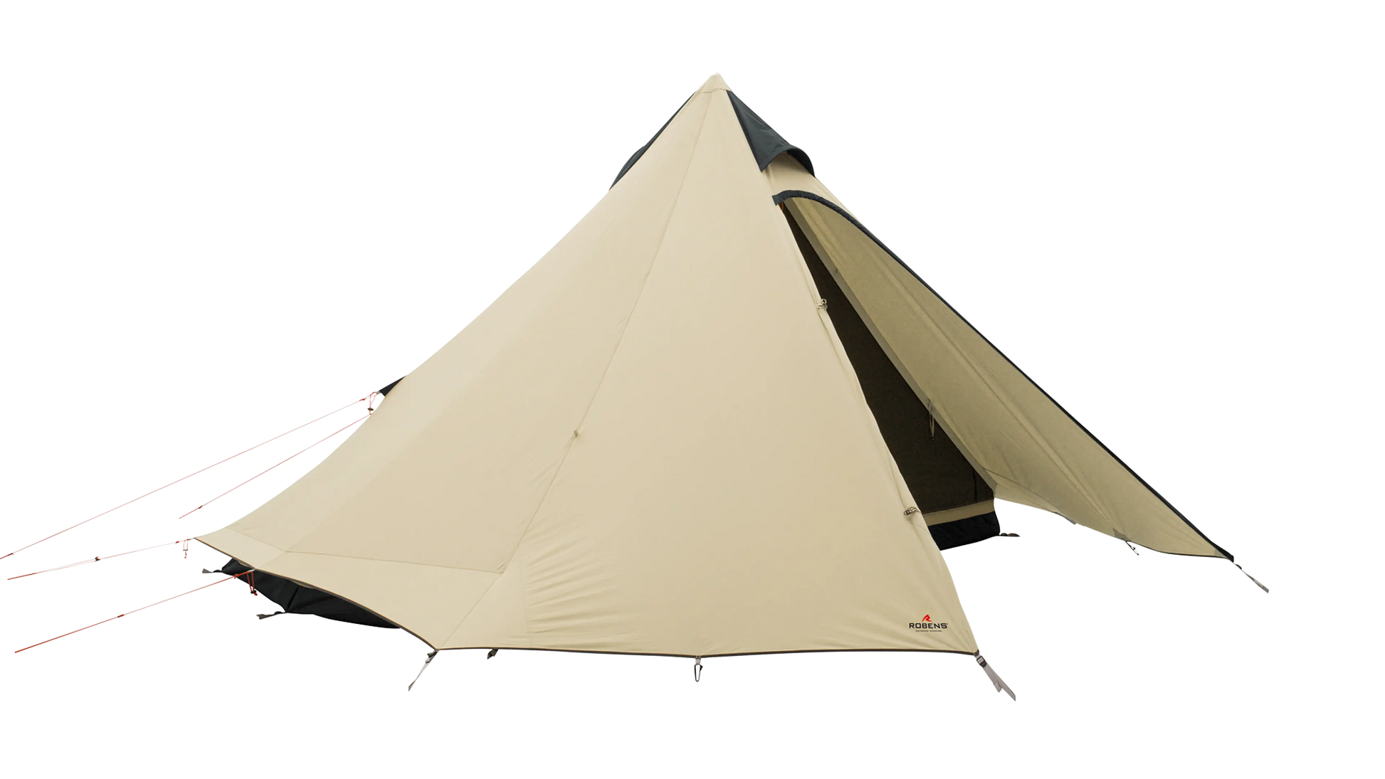 Robens Fairbanks Grande Tipi Tent showing the spacious polycotton camping tent with large entrance and multiple windows for 7 people.
