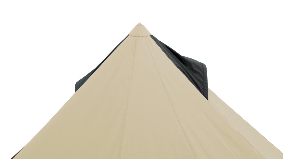 Robens Fairbanks Grande Tipi Tent, a spacious 7-person polycotton camping tent with tall, cone-shaped design and multiple windows.
