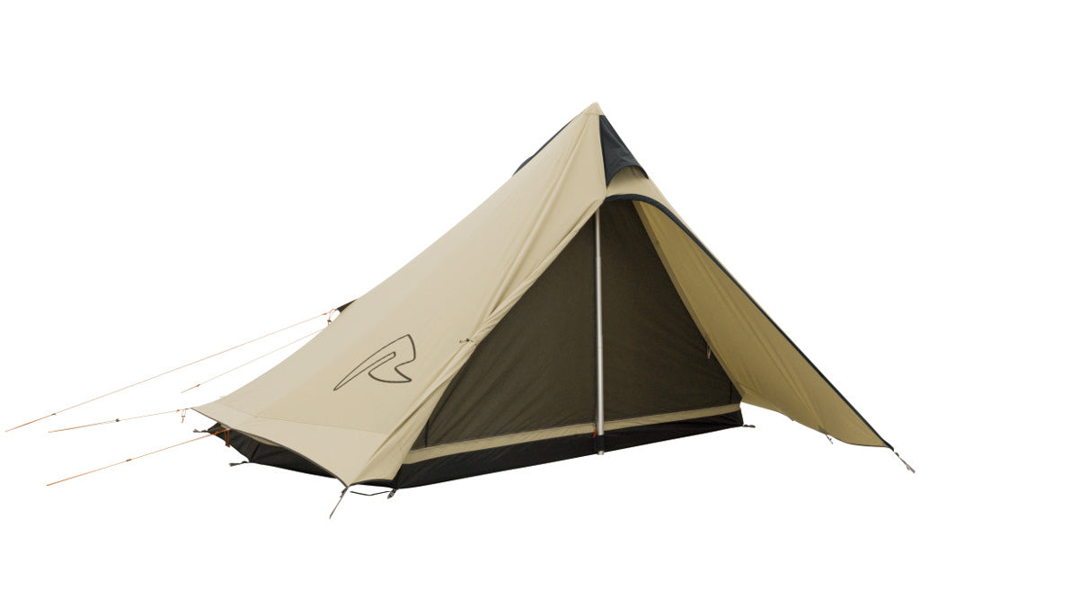Robens Fairbanks Grande Tipi Tent, a spacious 7-person polycotton camping tent set up outdoors with open flaps and durable fabric.