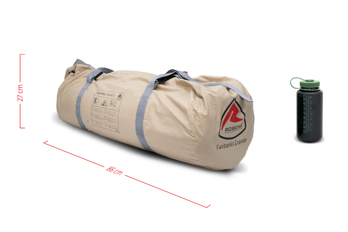 Robens Fairbanks Grande Tipi Tent with spacious polycotton fabric, designed for 7 campers, showing the large, conical camping tent structure.