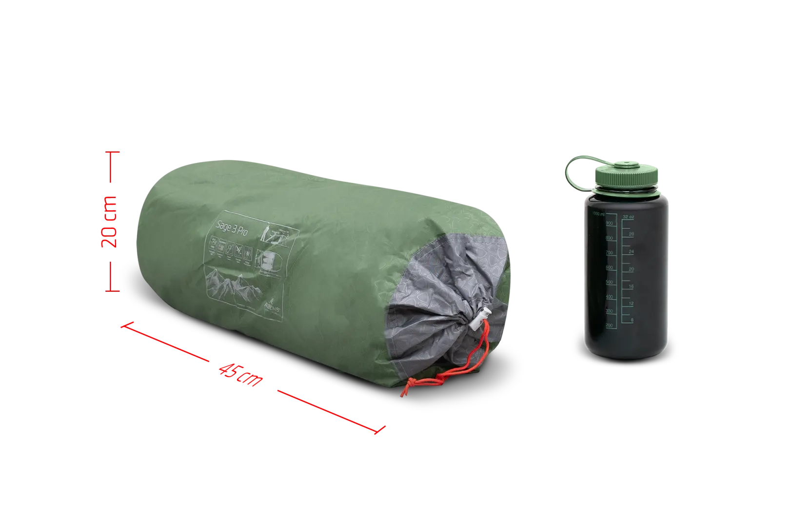 Robens Sage 3 PRO tunnel tent set up outdoors with its spacious entrance and sturdy fabric, ideal for camping adventures.