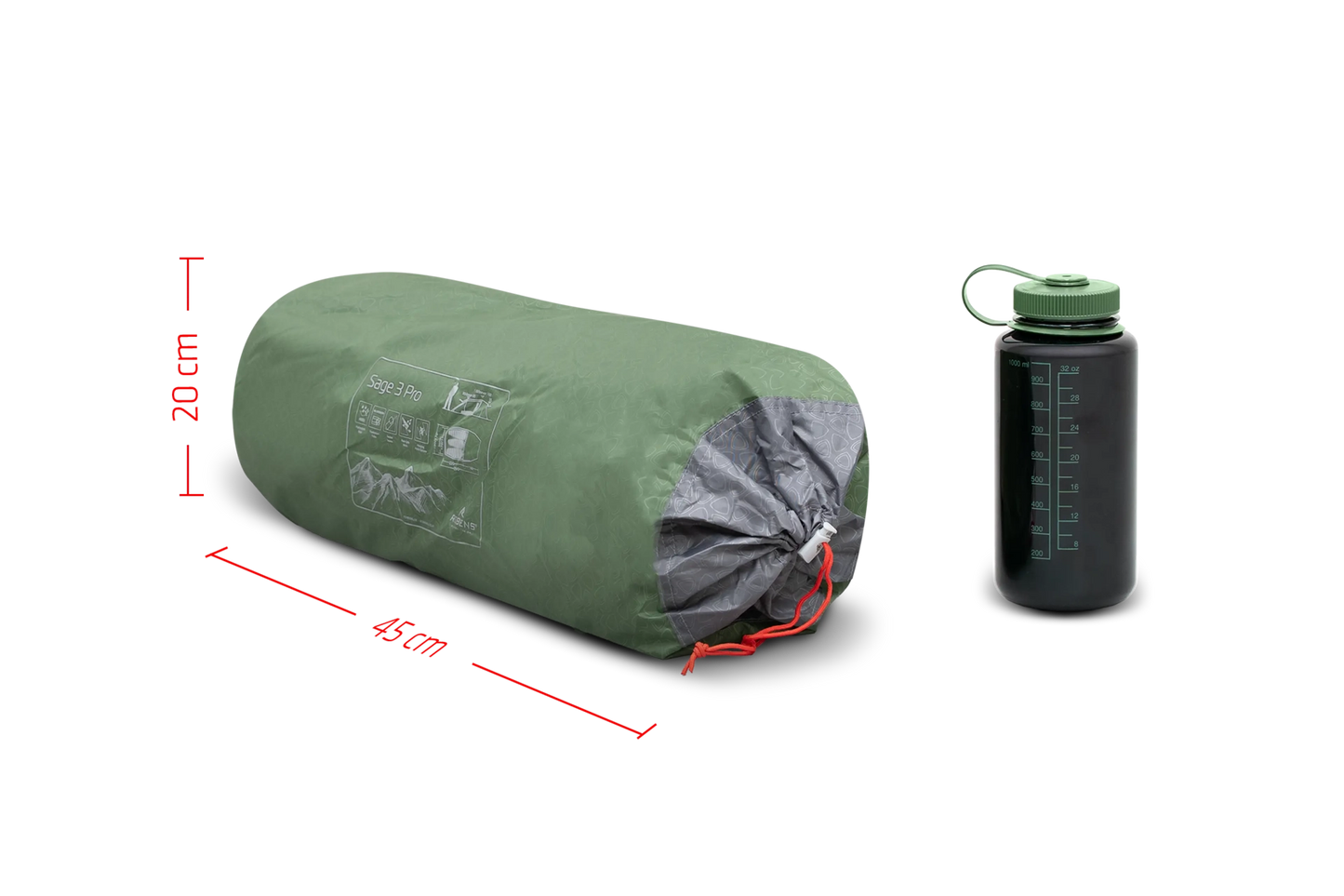 Robens Sage 3 PRO tunnel tent set up outdoors showing its durable fabric and spacious design for camping adventures.
