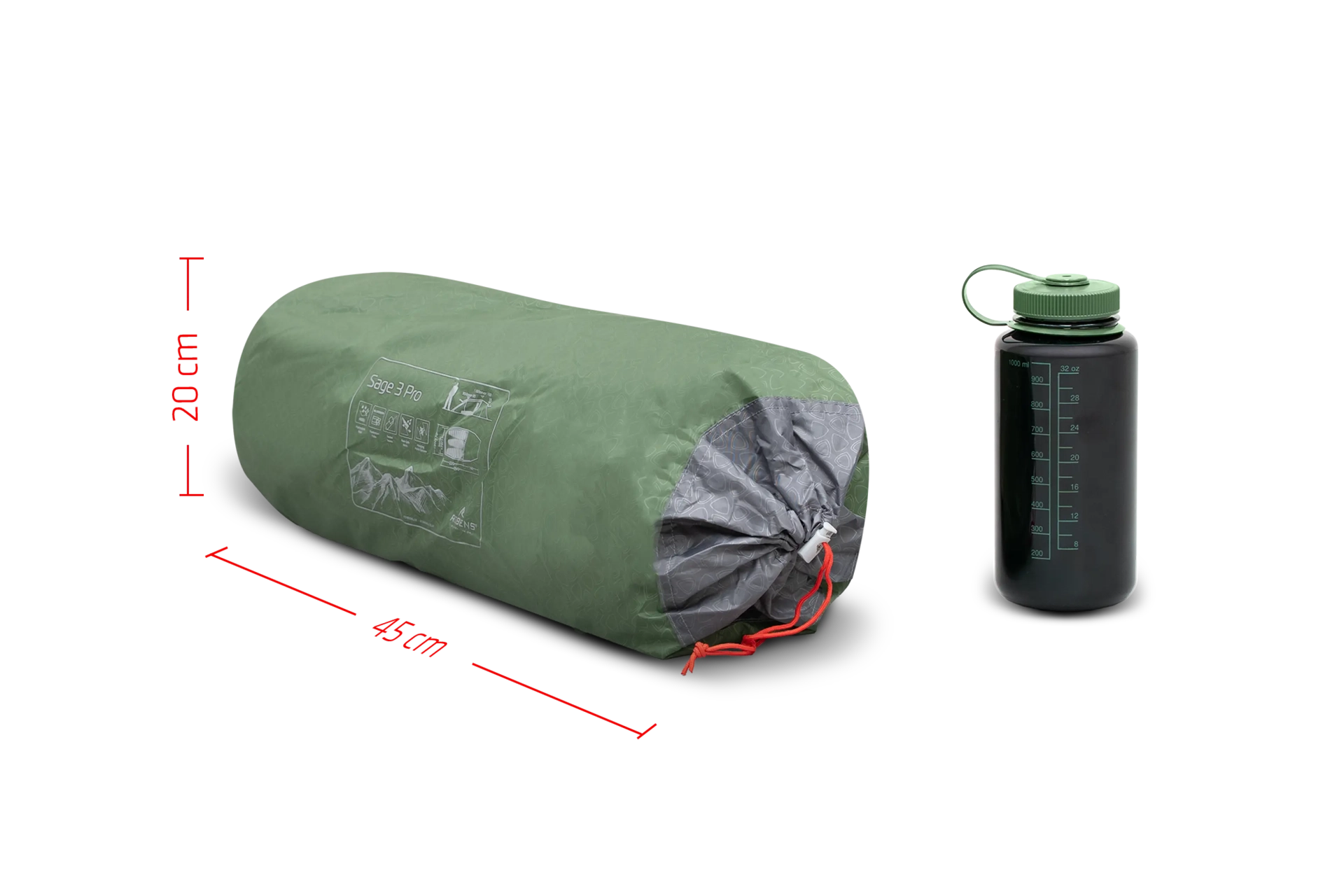 Robens Sage 3 PRO tunnel tent set up outdoors showing its durable fabric and spacious design for camping adventures.