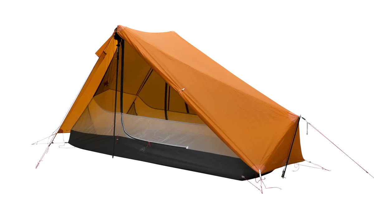 Robens Via 1 UL Trekking Pole Tent set up outdoors, showcasing lightweight design and durable fabric for backpacking adventures.