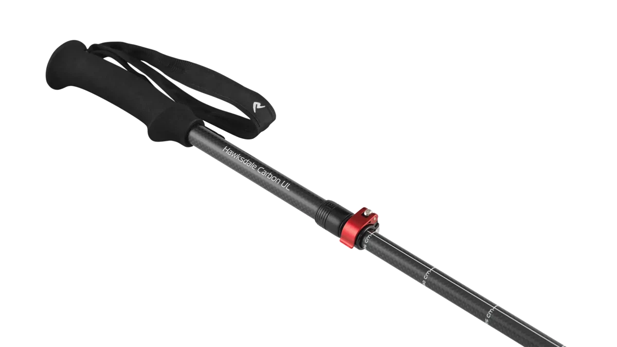 Robens Hawksdale Carbon UL walking poles with lightweight design and ergonomic handles, ideal for hiking and trekking.