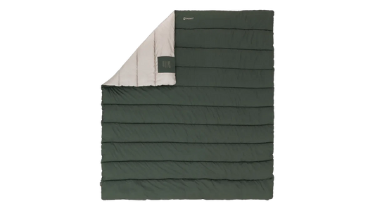 Outwell Campion double duvet in leaf green, soft and cozy bedding with a smooth fabric finish, ideal for comfortable camping or home use.