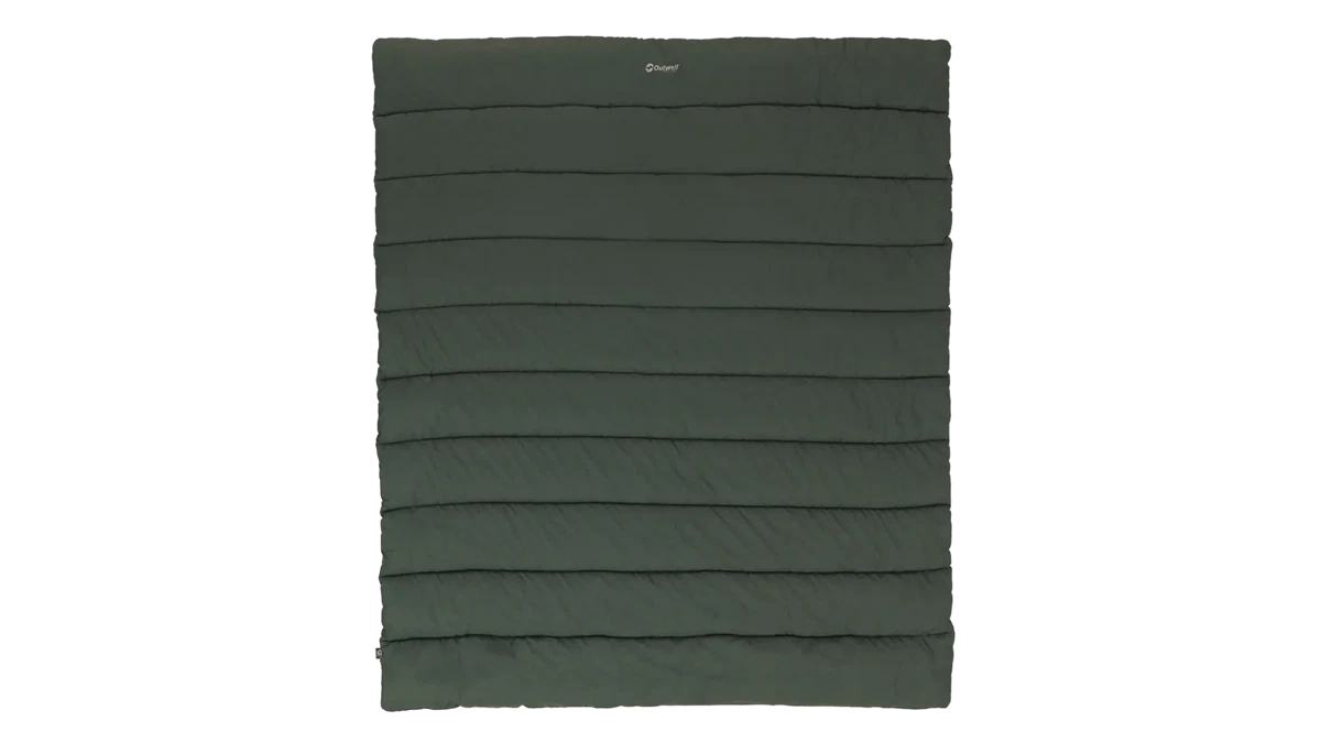 Outwell Campion double duvet in leaf green, soft bedding with quilted fabric and cozy appearance, ideal for camping or home use.