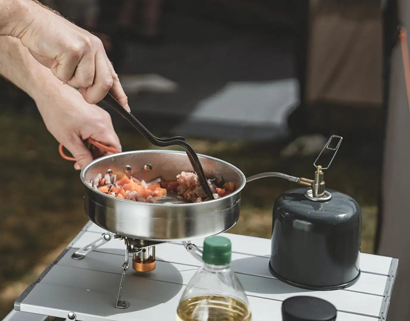 Easy Camp Moss Tour Cook Set, compact camping kitchenware with pots and utensils for outdoor cooking adventures.