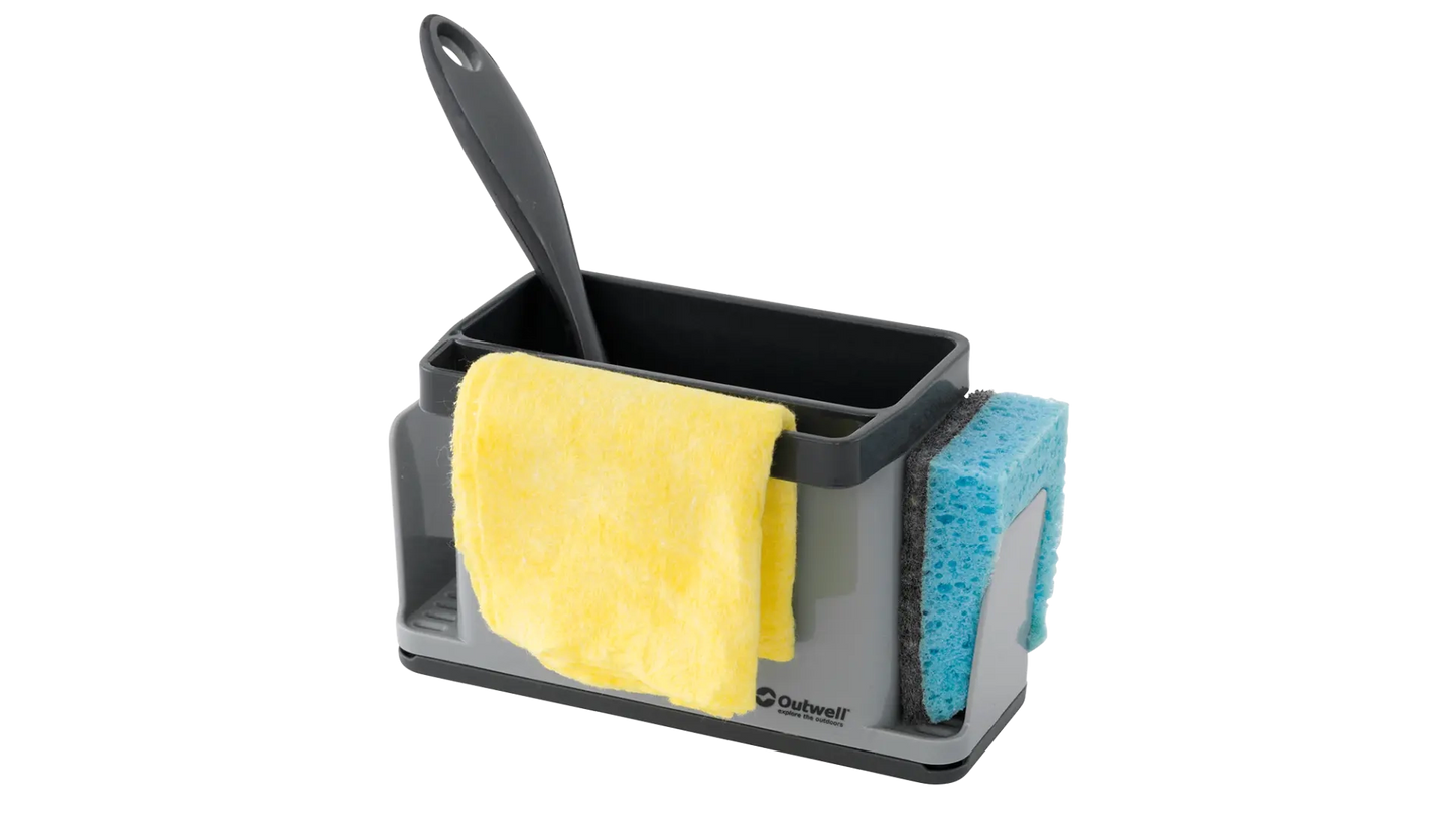 Outwell Willet Sink Side Organizer for kitchen, with multiple compartments for dishwashing essentials and easy access.