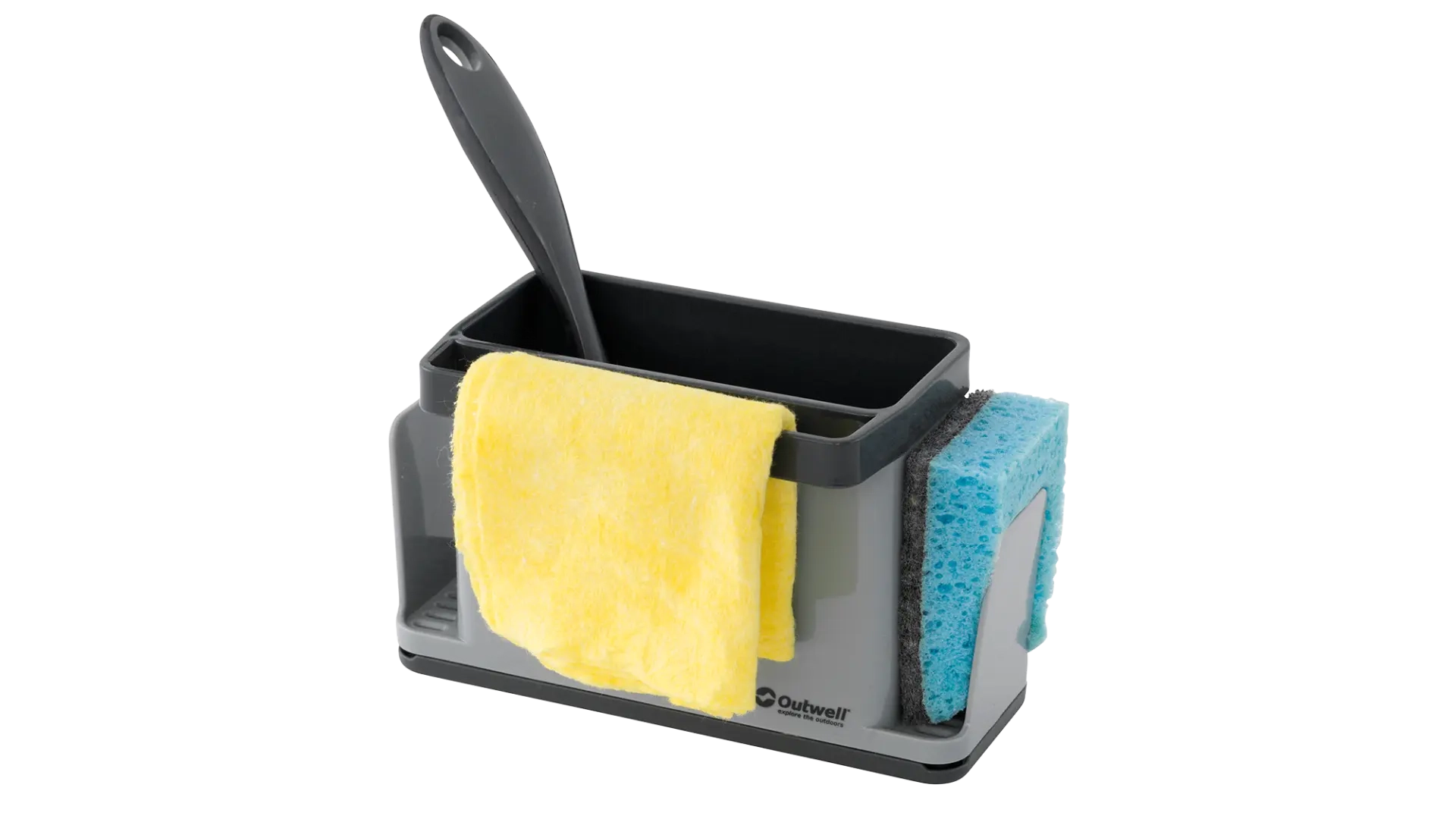 Outwell Willet Sink Side Organizer for kitchen, with multiple compartments for dishwashing essentials and easy access.
