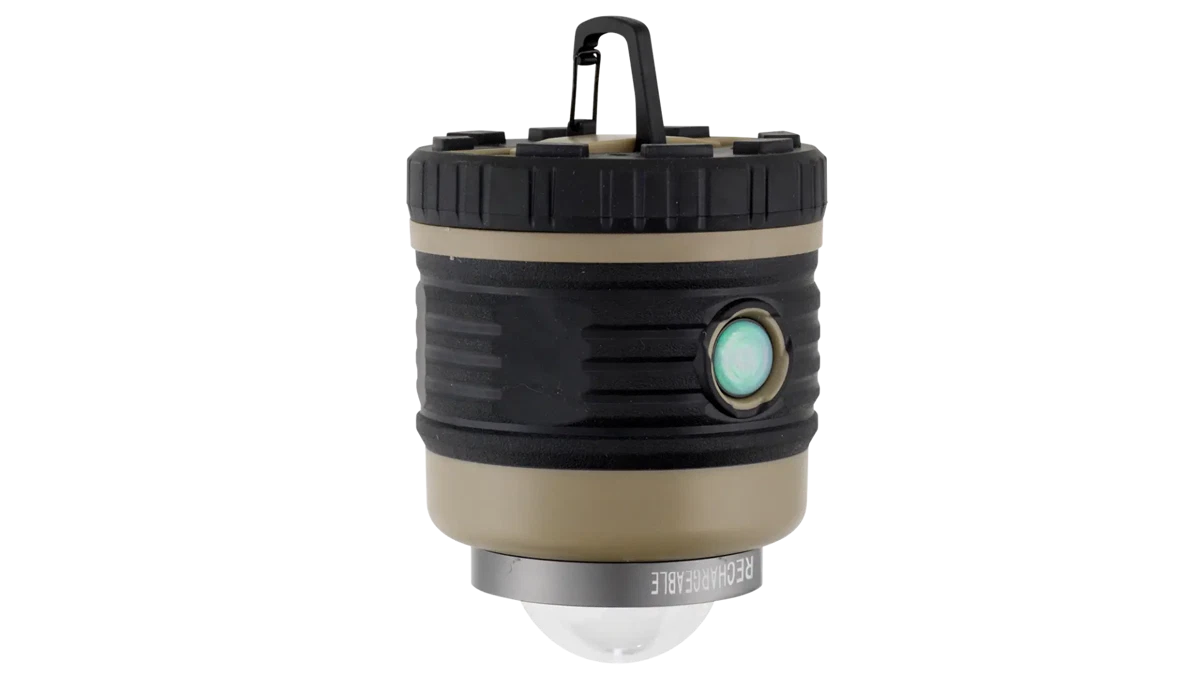 Robens Lighthouse Rechargeable lighting device with a compact design and adjustable brightness settings.