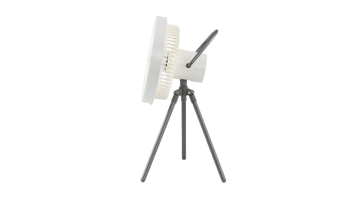 Outwell Eryon rechargeable fan accessory with adjustable blades and handle, designed for portable cooling and outdoor use.