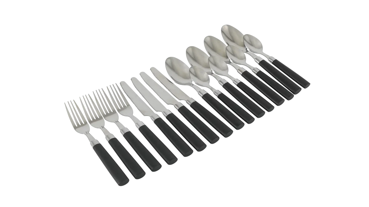 Outwell Turon Pouch cutlery set with stainless steel utensils in a compact fabric pouch for outdoor dining and camping.