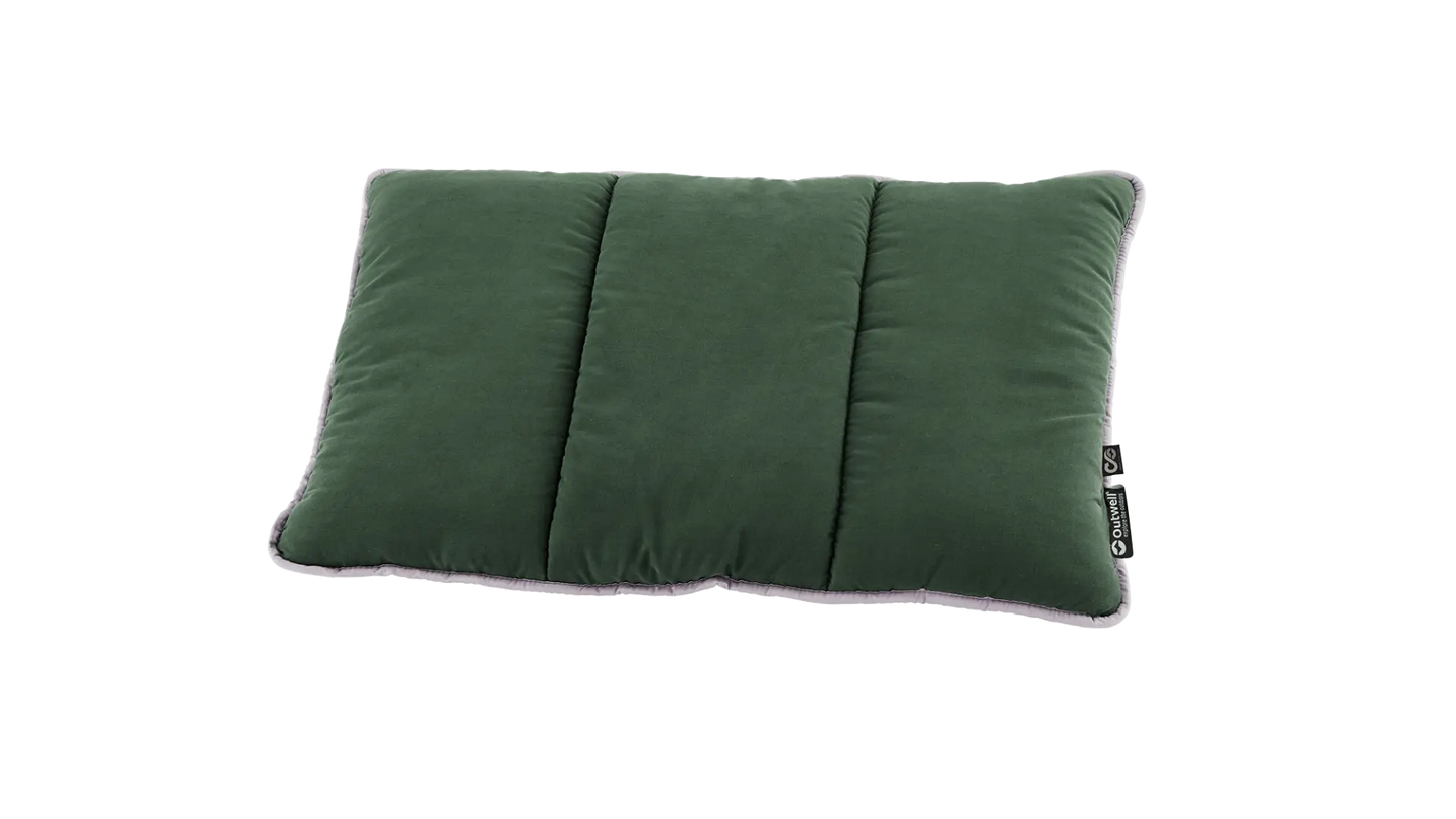 Outwell Constellation Pillow in green, a comfortable camping pillow with a soft fabric cover and supportive filling.