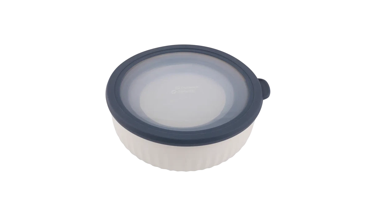 Outwell Cookout Bowl Set with Lids, durable kitchenware for outdoor cooking, featuring multiple bowls with secure lids.
