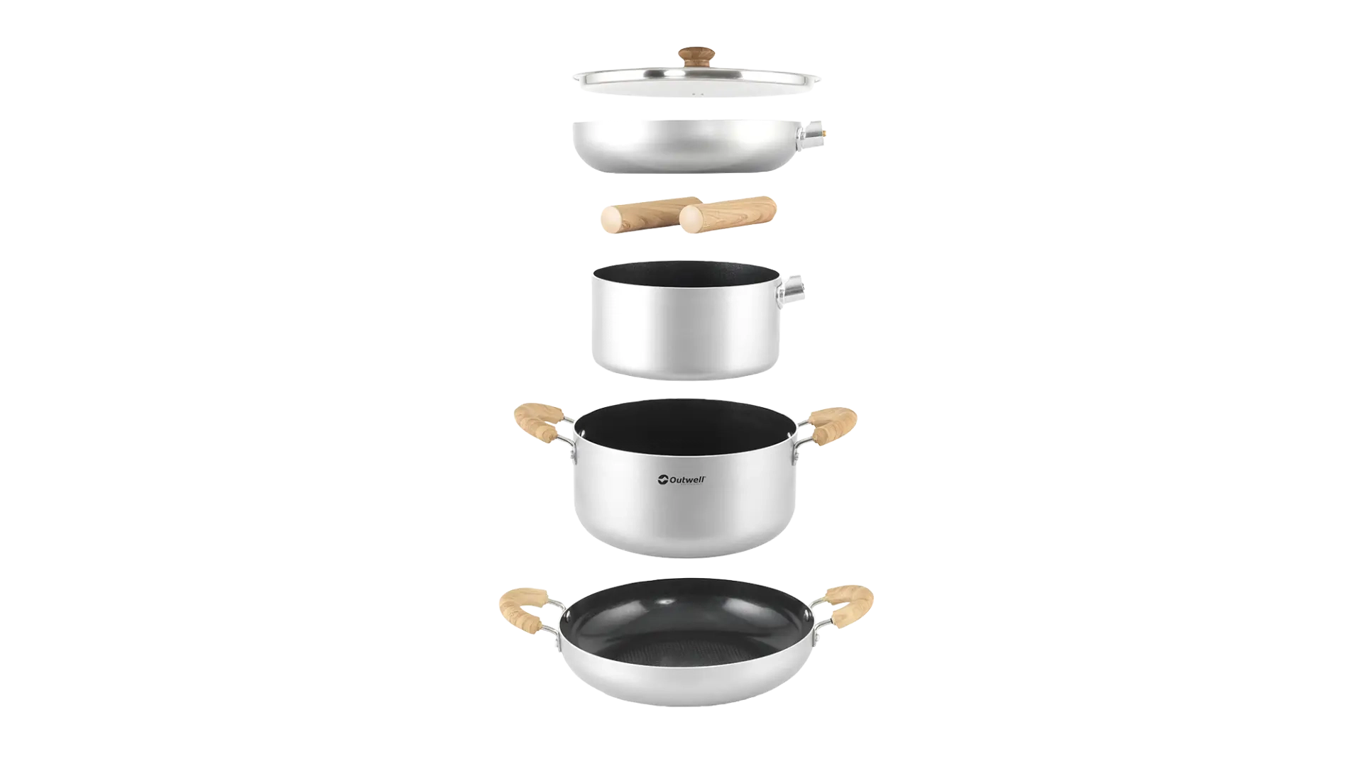 Outwell Feast Ceramic Kitchenware set XL with multiple plates and bowls, showcasing durable ceramic design and vibrant colors.