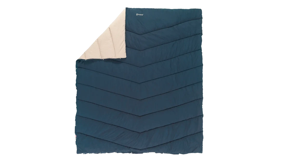 Outwell Caldera double duvet in blue with soft, plush fabric and cozy filling, perfect for comfortable sleeping.