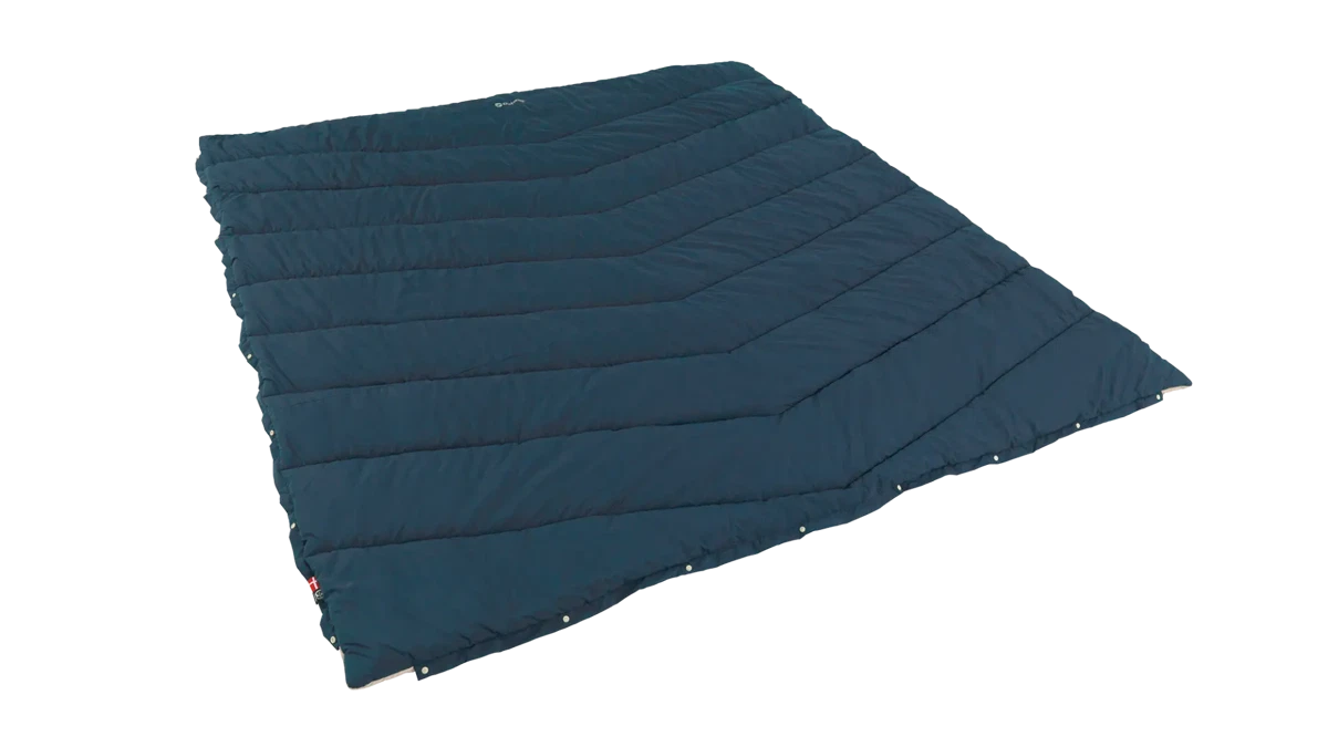 Outwell Caldera Double Blue duvet with soft fabric and cozy filling, perfect for comfortable sleeping.